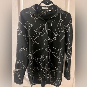 Babaton Abstract Fox Print Blouse